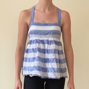 J. Crew NWT Ivory & White Striped Babydoll Top Blouse Lined Side Zip size 10